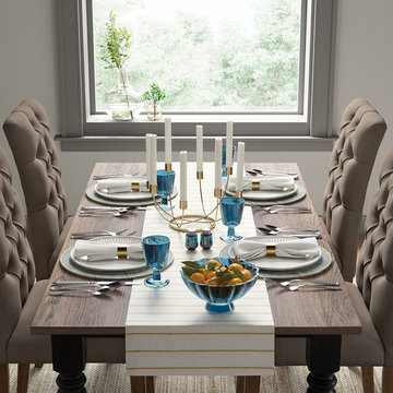 Farmhouse Harvest Dining Room with Blue Accents Collection