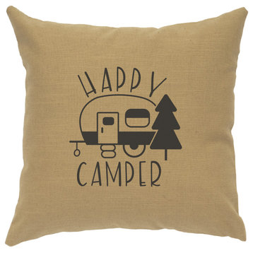 Image Pillow 16x16 Happy Camper Linen Straw