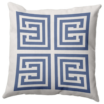 26" x 26" Greek Key Decorative Indoor Pillow, Cadet Blue