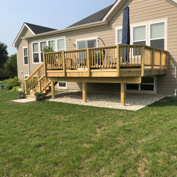 Pressure Treated Pine Deck with Lifestyle Rails in Hawthorn Woods, IL