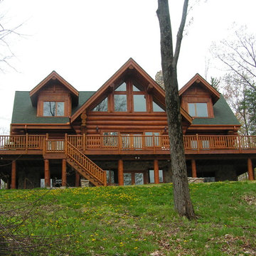 Exterior Log Siding with Stain colors