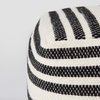 Aanya 16.0Lx16.0Wx16.0H Black/White striped Wool and Cotton Pouf