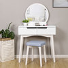 VASAGLE Vanity Set with  Mirror, Dressing Table, 2-Drawer, White, Without Light