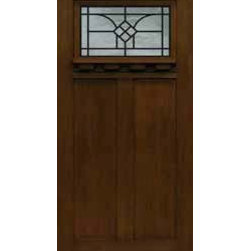 Single Door 80 Fiberglass Cantania Craftsman 2 Panel GBG Glass - Front Doors