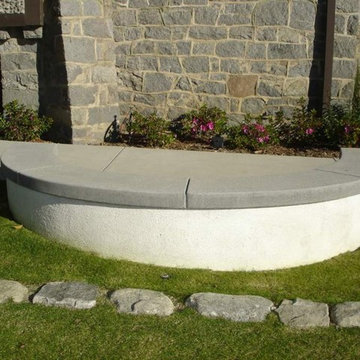 Washed and Exposed Concrete - Sand Finished Seat Wall