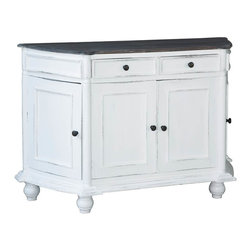 Sunset Trading - Angled Console Cabinet White | Raftwood - Buffets And Sideboards