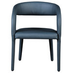 Meridian Furniture - Meridian Furniture Sylvester Faux Leather Dining Chair, Navy - Modernize your home with this Sylvester navy vegan leather dining chair. Featuring soft and durable navy vegan leather upholstery, this chair offers you a comfortable and long-lasting place to sit while you dine. It's fully upholstered, giving it a solid look that is ideal for any contemporary home. Its rounded back provides upper back support, while its semi-open design makes a fashionable decorative statement that is sure to catch the eyes of anyone who joins you for dinner.