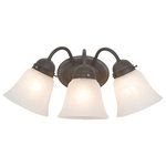 Yosemite Home Decor - 3-Lights Vanity, Dark Brown And Satin Nickel Finish, Dark Brown Frame - Hardwire : Yes