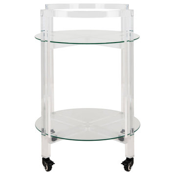 Safavieh Couture Jules 2 Tier Acrylic Bar Cart, Clear