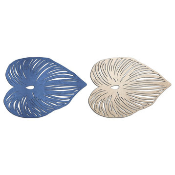 Double-Sided Blue Leaf Placemat