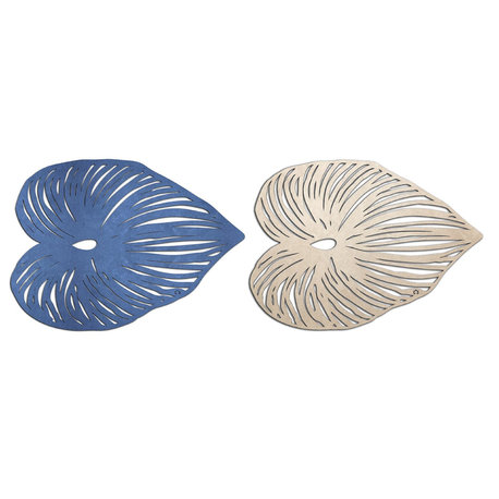 Double-Sided Blue Leaf Placemat