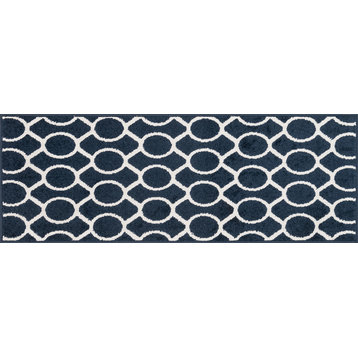 Loloi Terrace Collection Rug, Navy and Ivory, 1'8"x2'6"