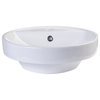 EAGO Round Ceramic Above Mount Bathroom Basin Vessel Sink BA141