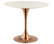 Modern Deco Dining Table, Metal Artificial Marble, White Rose Gold