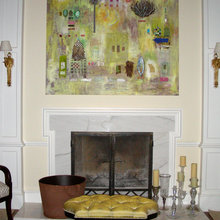 art over fireplace