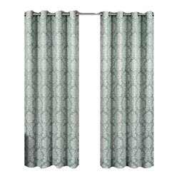 Royal Tradition - Aryanna Set of 2 Jacquard Floral Curtains - Curtains