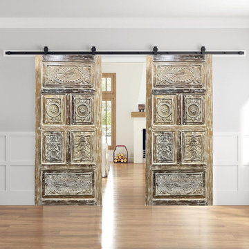 Carved Barn Doors: A Statement Piece for Your Library and Home Studio