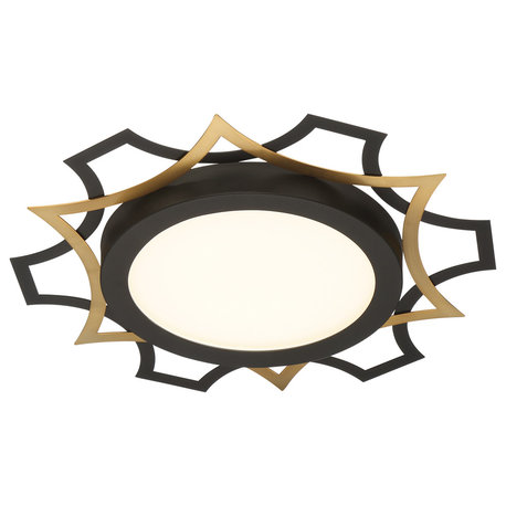 15" Edge Lit LED Flushmount, Black