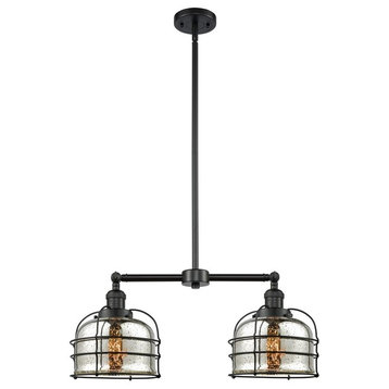 Innovations Large Bell Cage 2-LT Large Bell 22" Chandelier - Matte Black