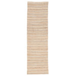 Jaipur - Jaipur Living Cornwall Natural Stripe Beige/Blue Area Rug, 2'6"x9" Runner - A cool twist on a natural area rug, this cotton and jute blend layer boasts coastal allure with blue, gray, and white stripes woven throughout the organic fibers. Texture-rich and casually elegant, this accent offers transitional style to any space.