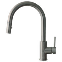 STYLISH Modern Single Handle Pull down Sprayer Kitchen Faucet in Gunmetal