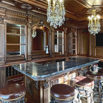 Classic Handcrafted Wood Home Bar in NJ.