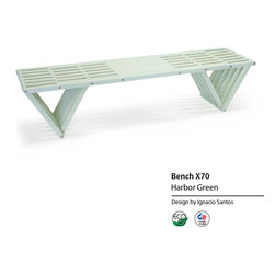 Backless solid Wood Modern Design Bench 70 by GloDea - Indoor Benches