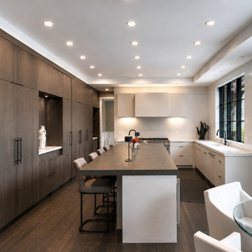 Ultra-Modern Lake Sammamish Kitchen | Dramatic European Cabinetry & Grand Island