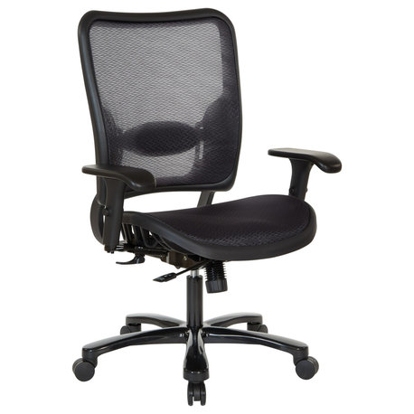 Air Grid Seat and Back Big & Tall Ergonomic Chair, Aluminum Silver Base