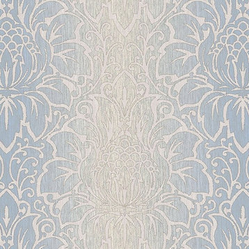 Texture Style 2, Modern Damask Faux Light Blue Wallpaper Roll