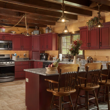 Spacious Kitchen - Log Home Mountain Retreat