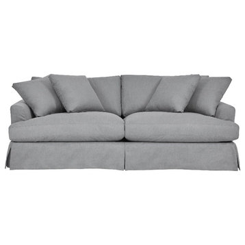 Armen Living Ciara 93" Upholstered Modern Polyurethane Sofa in Slate Gray