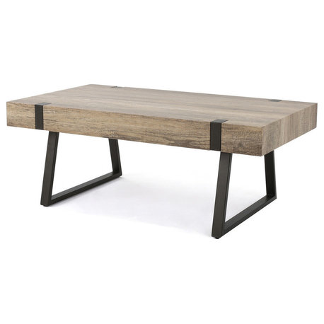 GDF Studio Genwa Canyon Coffee Table, Canyon Gray