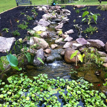 Natural Koi Pond with Waterfalls in Lawrenceville, GA