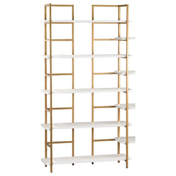 Contemporary Reconfigurable Shelving Unit Built-in Hinges in Gold Optional