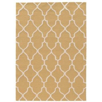 Linon Trio Geo Hand Tufted Polyester 8'x10' Rug in Yellow