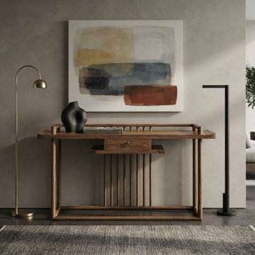 Simple Oriental Minimalistic Natural Wood Console Side Table Desk ws5029
