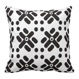 "Teku" Print Black and White Pillow Design - Decorative Pillows