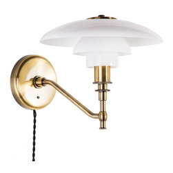 Amelia Wall Lamp | Opal/Brass - Wall Lighting