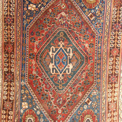 Antique Persian Qashqai rug 208 x 140cm - Floor Rugs