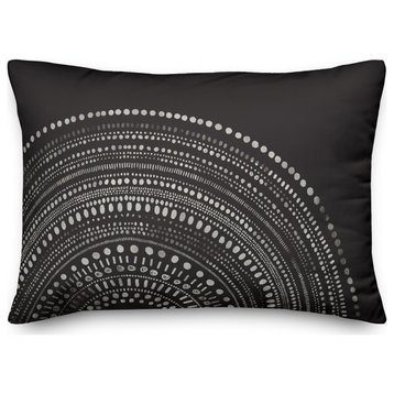 Black Circle Dot Pattern 14x20 Indoor/Outdoor Pillow