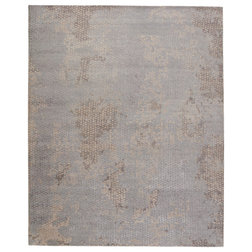 Contemporary Area Rugs Kavi by Jaipur Living Naga Knotted Abstract Light Blue/White Area Rug, 8'x10'