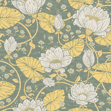 Eva Yellow Lotus Dreams Wallpaper Sample