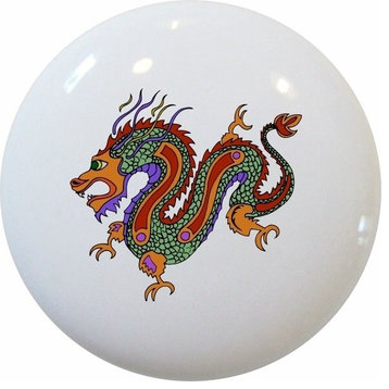 Asian Dragon Ceramic Knob