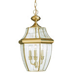 Generation Lighting Collection - Sea Gull Lighting 3-Light Outdoor Pendant, Polished Brass - Bulbs Included
