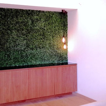 Modern Interior Design with GreenSmart Decor Artificial Hedge Panels