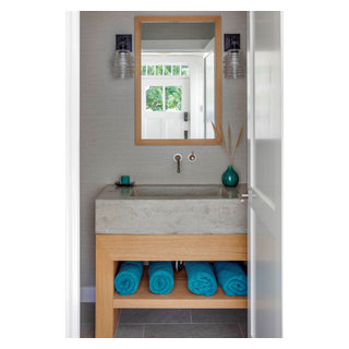 BEACH HOUSE ON THE BAY - Beach Style - Powder Room - Boston - by JN ...