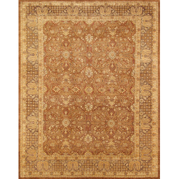 Pasargad Home Tabriz Collection Hand-Knotted Lamb's Wool Area Rug, 6'1"x9'3"