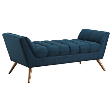 Penny Azure Upholstered Fabric Bench