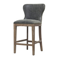 New Pacific Direct Inc. - Dorsey Counter Stool, Nubuck Charcoal - Bar Stools and Counter Stools